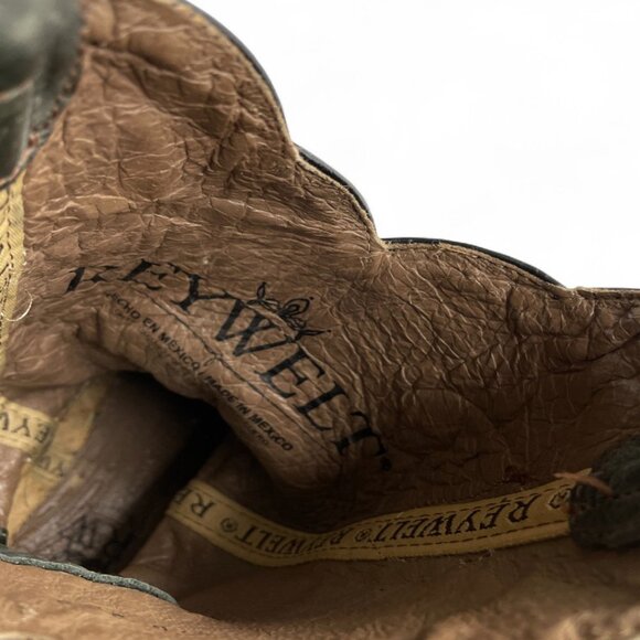 Reywelt Leather Crocodile or Alligator Western Square Toe Cowboy Boots Men's 7.5 - Picture 9 of 14